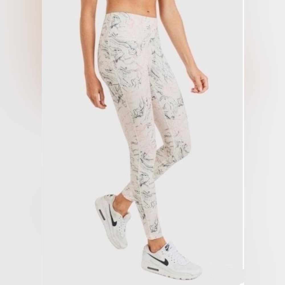 Mono B Leggings Size Small White High-Rise Long Stretch